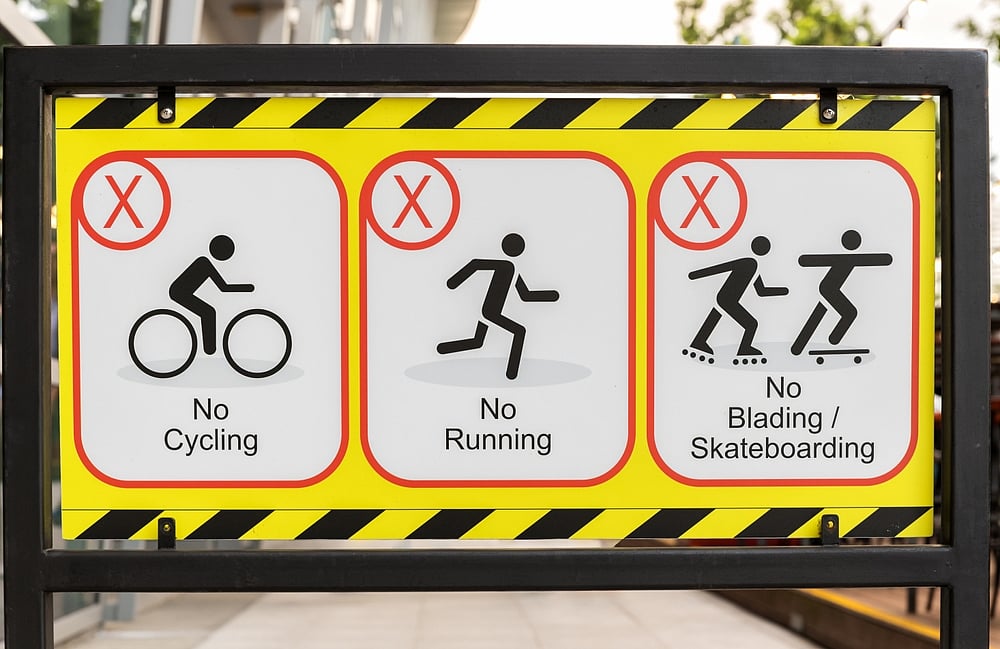 One of the many informative signs about rules in the country